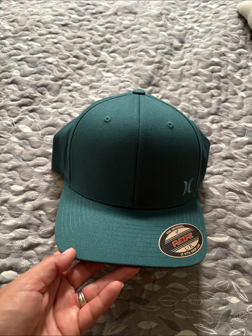NWT Men’s Hurley Micro Icon Flex hat L-XL Dark Teal Flexfit